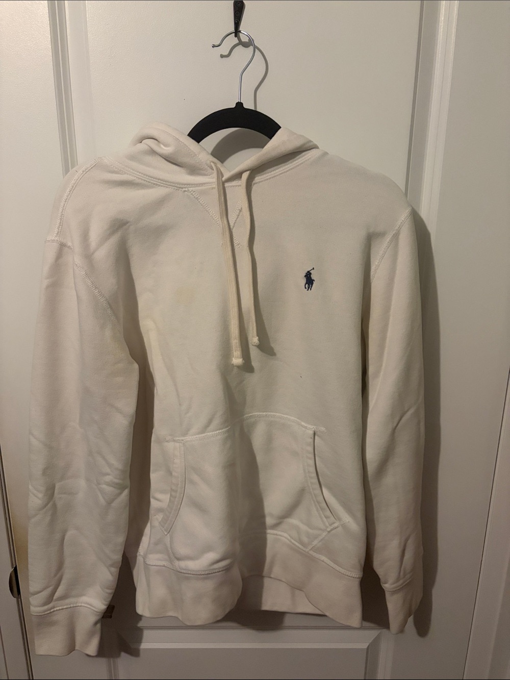Polo by Ralph Lauren Off-White Hooded Sweatshirt with Navy Pony